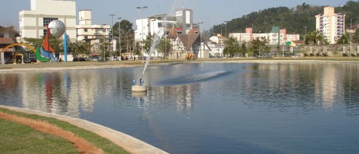 Revestimento de Lagoa - Parque Ramiro Ruediger - Blumenau SC